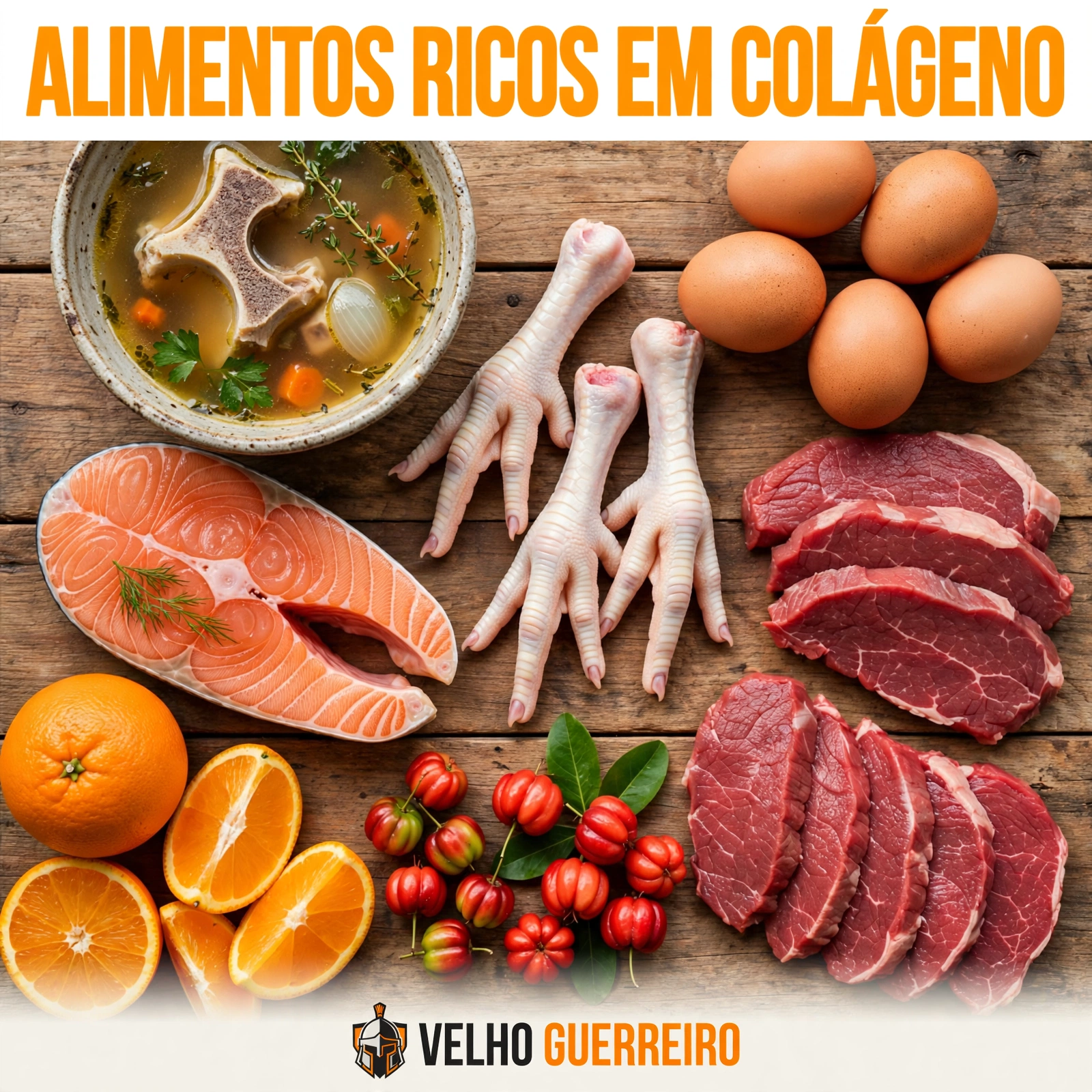 Alimentos ricos em colágeno.
