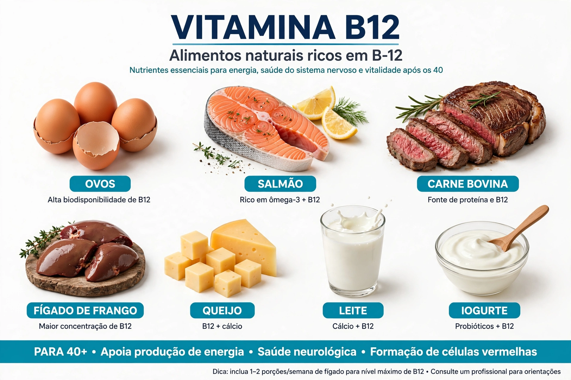 Alimentos ricos em Vitamina B12