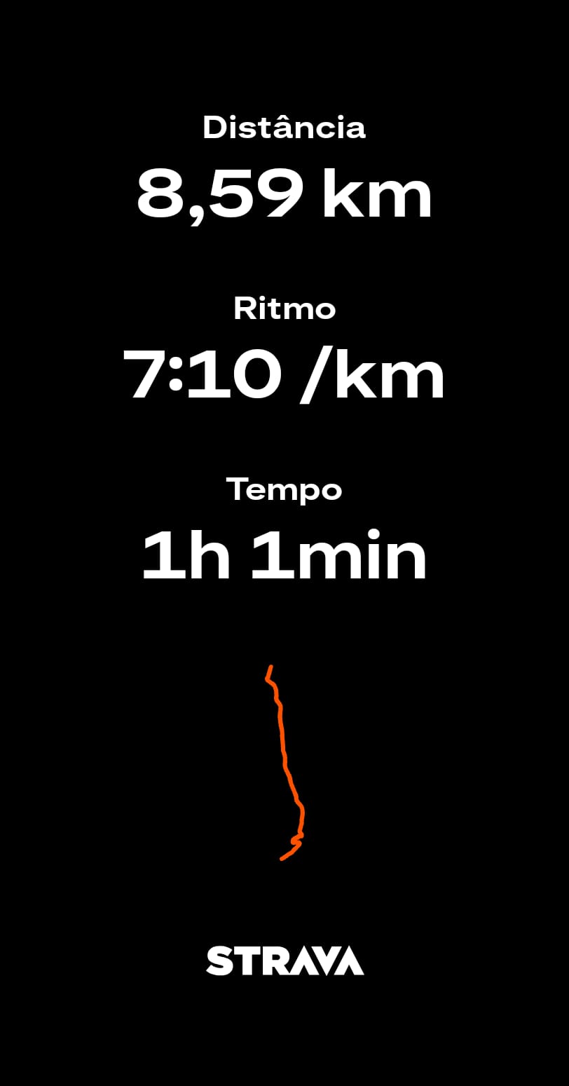 Print do Strava mostrando pace de 7:10 nos 8,5km